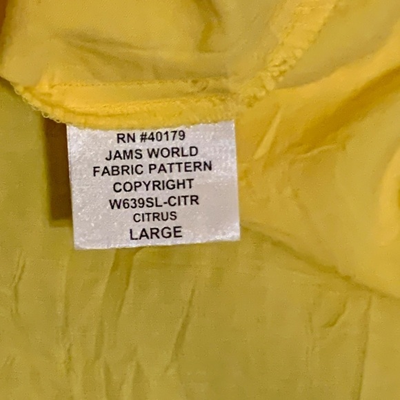 Vintage Jams World Bright Yellow Sleeveless Shirt Tank Top Rayon Large Summer - Picture 3 of 6